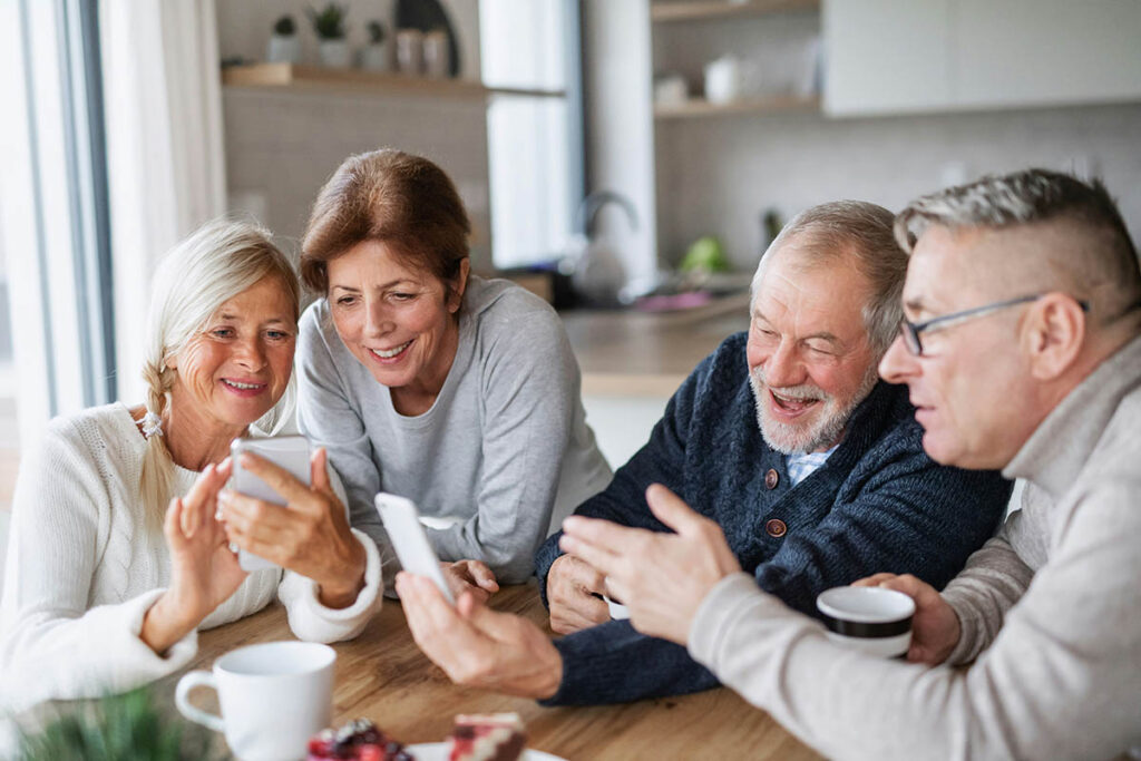 family helping seniors choose a home